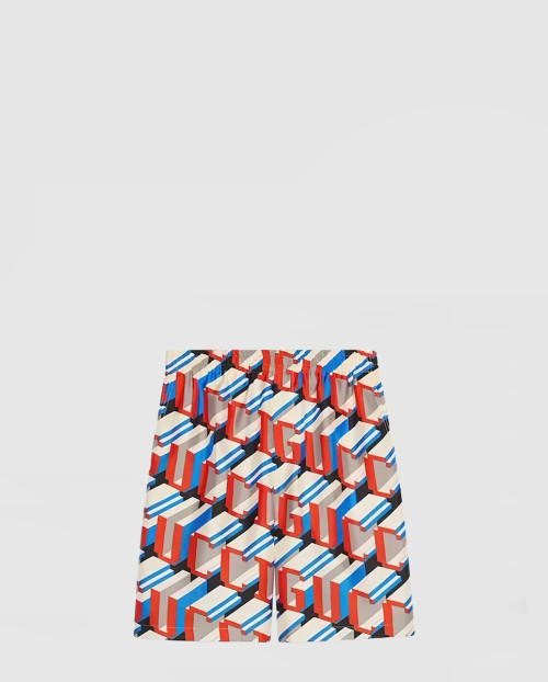 [GUCCI-구찌]픽셀 프린트 실크 쇼츠 742781