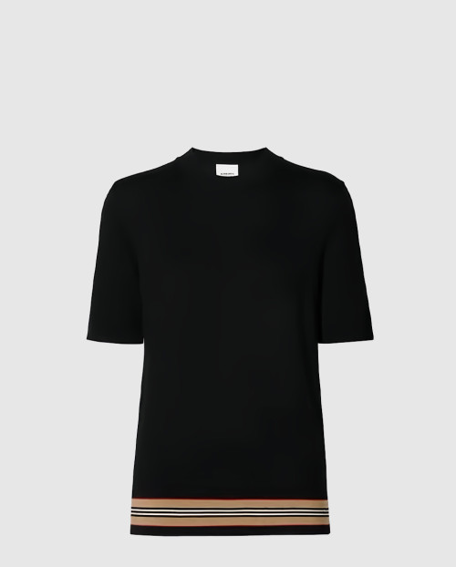 [BURBERRY-버버리]아이콘 스트라이프 디테일 메리노 울 탑 80110931