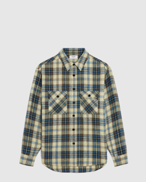 [CELINE-셀린느]셔츠 남방 플레이드 코튼 플란넬 체크 2C40A9