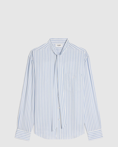 [CELINE-셀린느]케임브리지 라발리에르 셔츠 스트라이프 실크 2C23B8