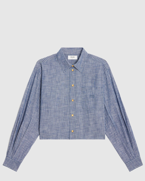 [CELINE-셀린느]크롭 셔츠 스트라이프 코튼 2T3601