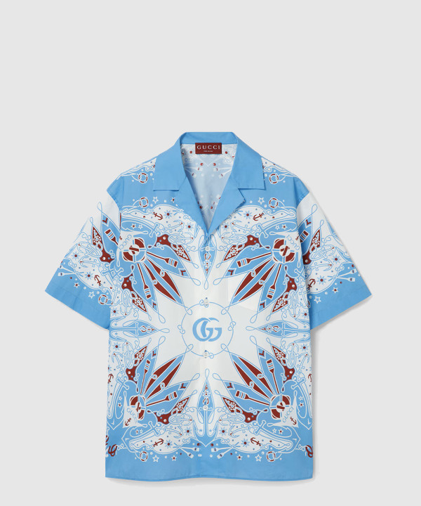 [GUCCI-구찌]더블 G 반다나 프린트 코튼 셔츠 787257