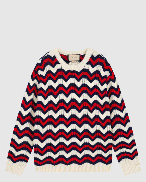 [GUCCI-구찌]쉐브론 니트 코튼 점퍼 739960