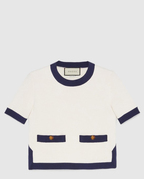 [GUCCI-구찌]코튼 실크 블렌드 탑 742962