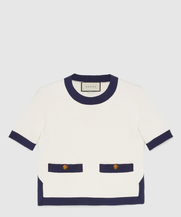 [GUCCI-구찌]코튼 실크 블렌드 탑 742962