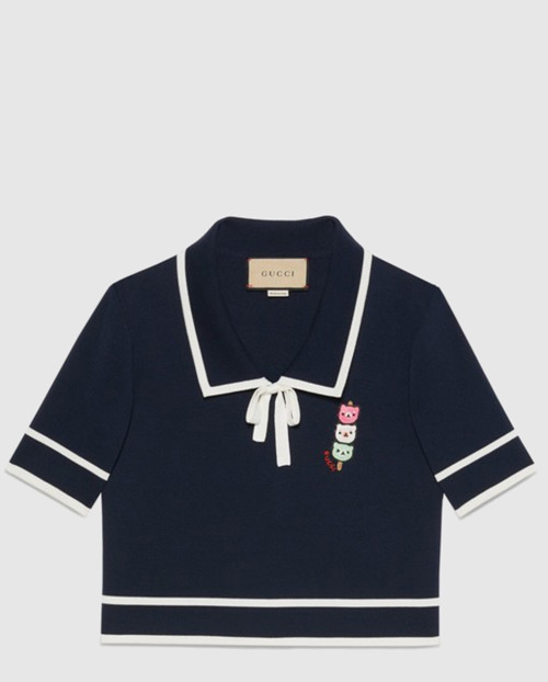 [GUCCI-구찌]파인 코튼 실크 탑 니트 735387