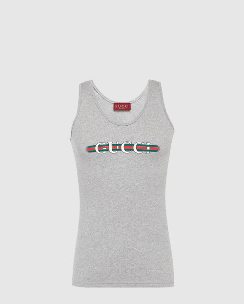 [GUCCI-구찌]로고 리브 니트 코튼 저지 탱크탑 776640
