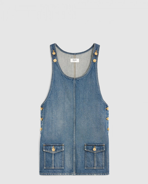 [CELINE-셀린느]덩가리 미니 드레스 유니언 워시 데님 2U1429