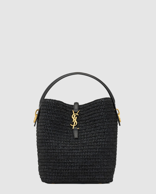 [SAINT LAURENT-생로랑]우븐 라피아 및 베지터블 태닝 가죽 소재의 LE 37 773991