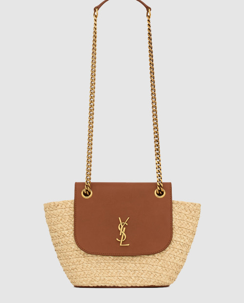 [SAINT LAURENT-생로랑]라피아 및 빈티지 베지터블 태닝 가죽 소재의 MANON 미니 백 774269