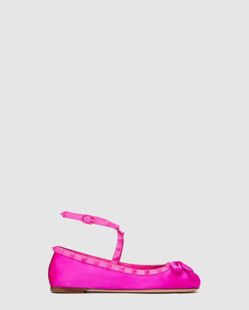 [VALENTINO-발렌티노]스터드 새틴 발레리나