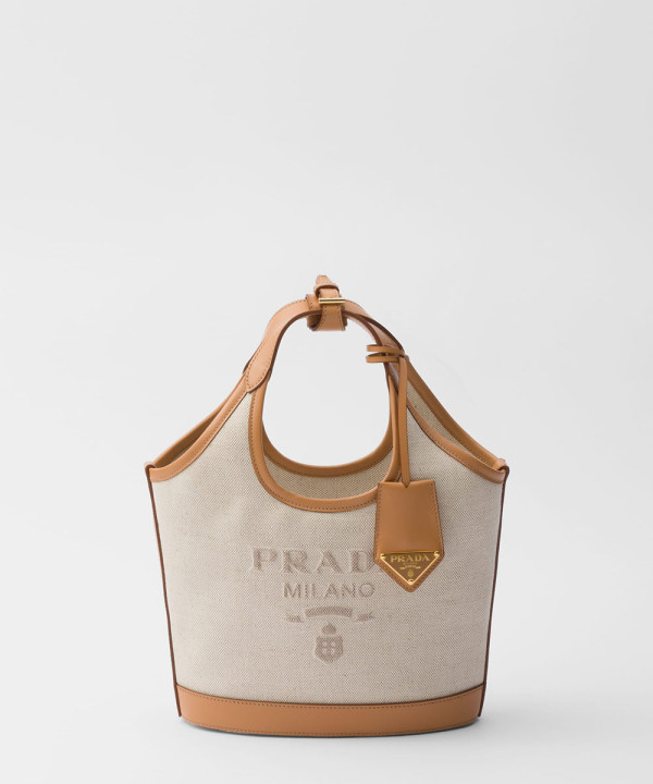 [PRADA-프라다]리넨 혼방 및 가죽 미니 버클 1BE074