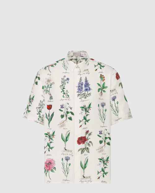 [DIOR-디올]식물표본 일러스트 반소매 셔츠 493C5