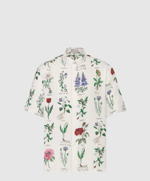 [DIOR-디올]식물표본 일러스트 반소매 셔츠 493C5