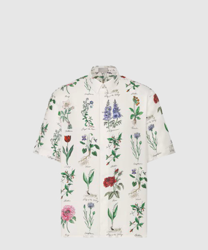 레플리카|이미테이션 dior-디올식물표본-일러스트-반소매-셔츠-493c5