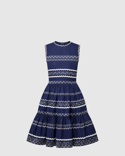 [LOUIS VUITTON-루이비통]그래픽 트림 티어드 드레스 1AFSO4