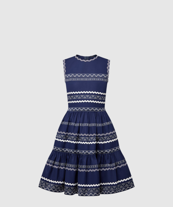 [LOUIS VUITTON-루이비통]그래픽 트림 티어드 드레스 1AFSO4