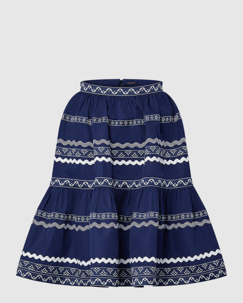 [LOUIS VUITTON-루이비통]믹스드 스트라이프 티어드 미디 스커트 1AFV41