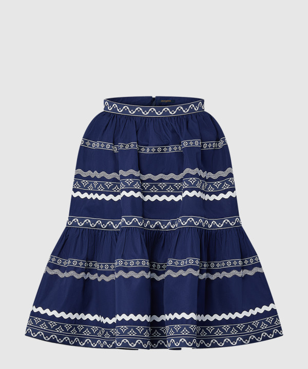 [LOUIS VUITTON-루이비통]믹스드 스트라이프 티어드 미디 스커트 1AFV41