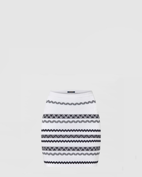 [LOUIS VUITTON-루이비통]스캘럽 스트라이프 니트 스커트 1AFTXG