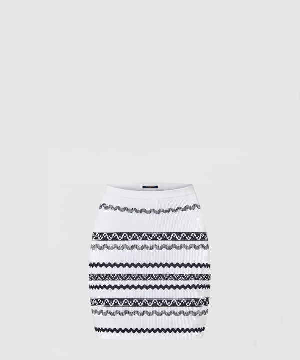 [LOUIS VUITTON-루이비통]스캘럽 스트라이프 니트 스커트 1AFTXG