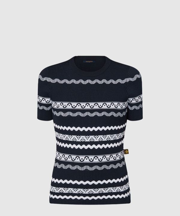 [LOUIS VUITTON-루이비통]스캘럽 스트라이프 니트 톱 1AFTVW