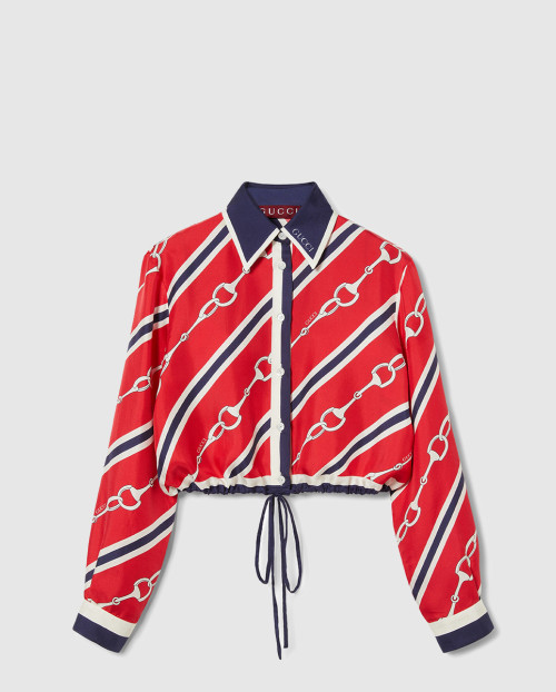 [GUCCI-구찌]홀스빗 프린트 실크 셔츠 791840