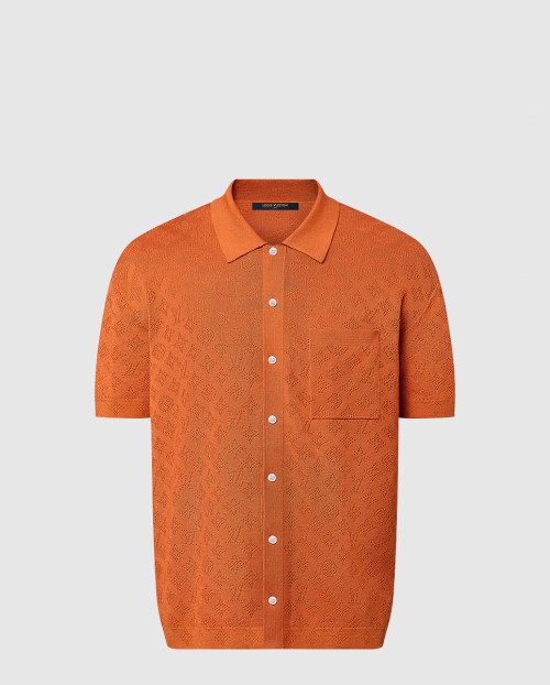 [LOUIS VUITTON-루이비통]모노그램 포인텔 쇼트 슬리브드 코튼 셔츠 1AFQSX