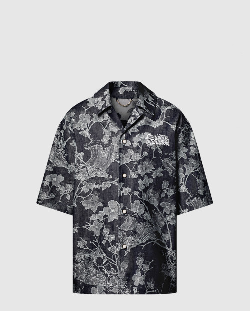 [LOUIS VUITTON-루이비통]쇼트 슬리브드 데님 셔츠 1AFQZA