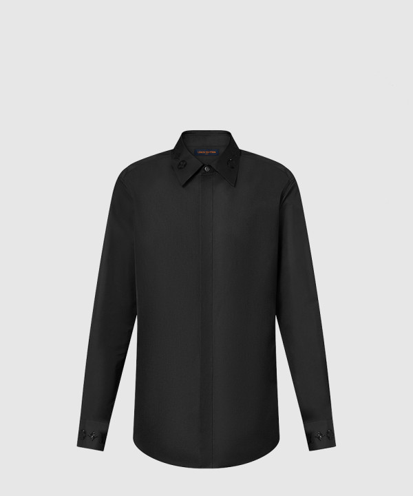 [LOUIS VUITTON-루이비통]엠브로이더드 롱 슬리브드 코튼 블렌드 셔츠 1AFJXF