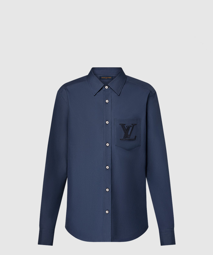 레플리카|이미테이션 louis-vuitton-루이비통엠브로이더드-롱-슬리브드-코튼-셔츠-1afrmj