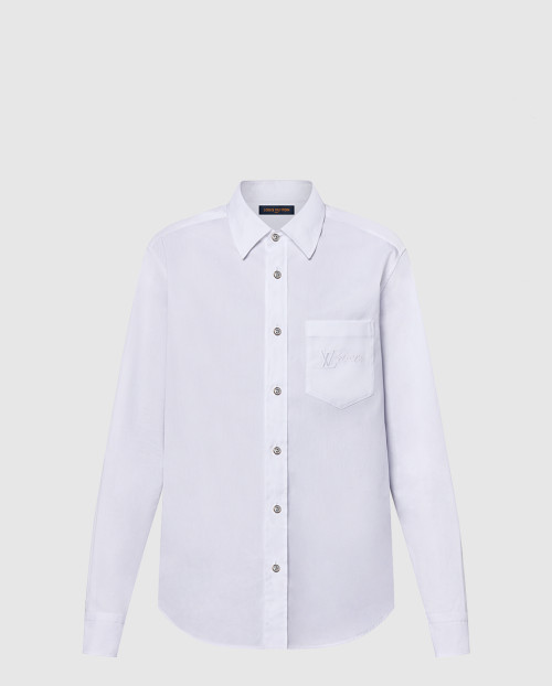 [LOUIS VUITTON-루이비통]엠브로이더드 롱 슬리브드 코튼 셔츠 1AFRMT