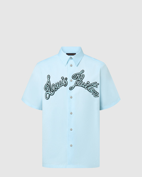 [LOUIS VUITTON-루이비통]엠브로이더드 쇼트 슬리브드 코튼 셔츠 1AFRLP