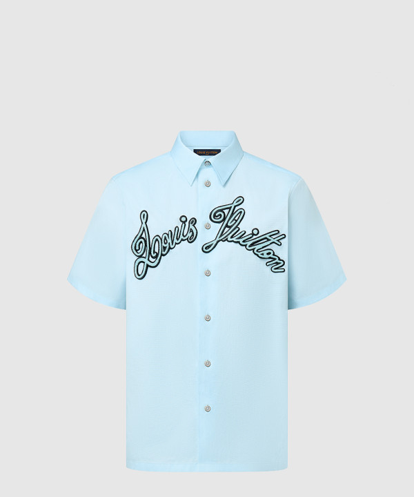 [LOUIS VUITTON-루이비통]엠브로이더드 쇼트 슬리브드 코튼 셔츠 1AFRLP