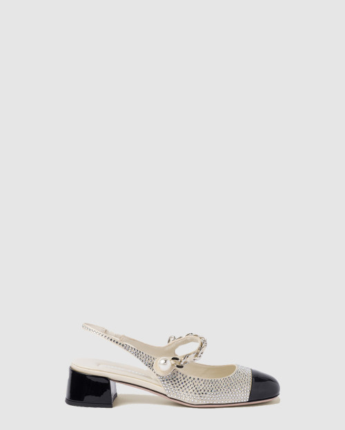 [MIUMIU-미우미우]크리스털 슬링백 발레리나 5I048E