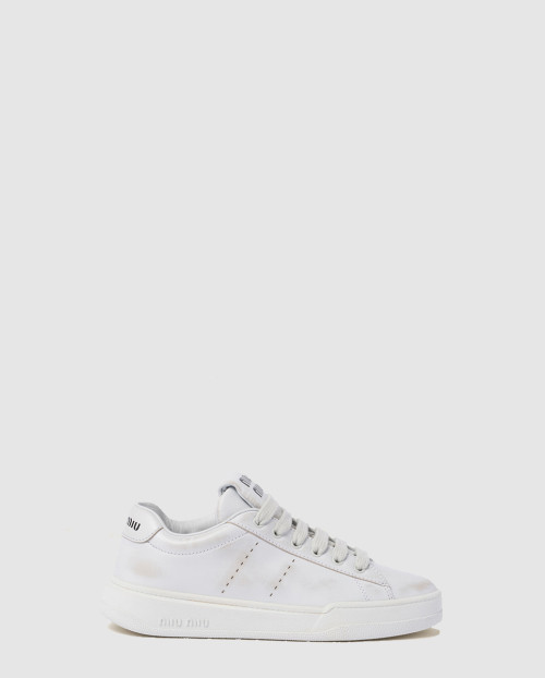 [MIUMIU-미우미우]블리치드 가죽 스니커즈 5E916D
