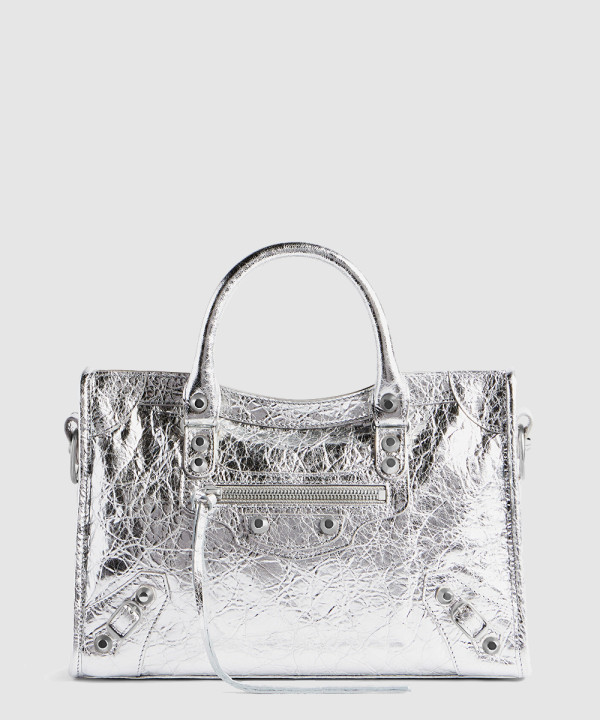 [BALENCIAGA-발렌시아가]르 시티 스몰 메탈라이즈드 백 실버 797789