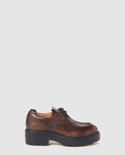 [MIUMIU-미우미우]레이스 퓌메 가죽 슈즈 5E964D