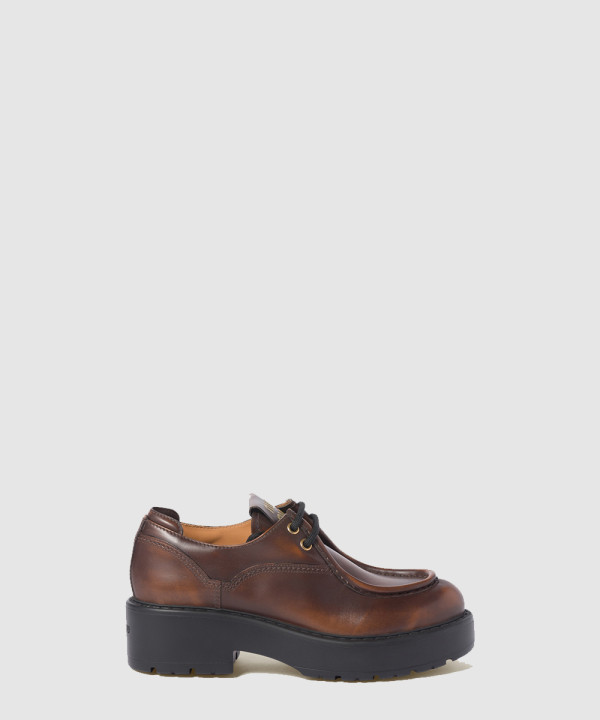 [MIUMIU-미우미우]레이스 퓌메 가죽 슈즈 5E964D