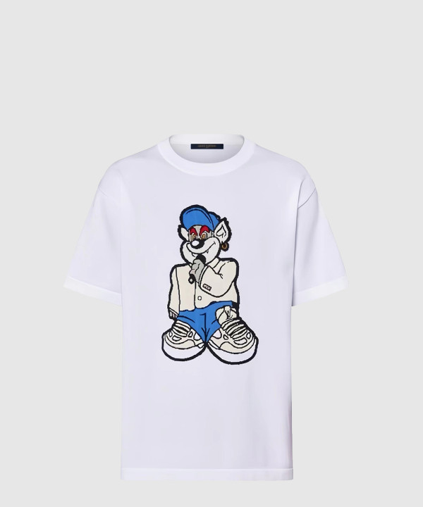 [LOUIS VUITTON-루이비통]프린티드 쇼트 슬리브드 코튼 티셔츠 1AATLF