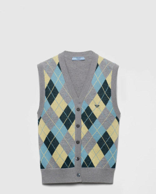 [PRADA-프라다]아가일 패턴 울 베스트 P29B39