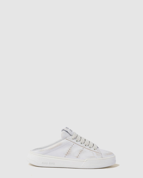 [MIUMIU-미우미우]블리치 레더 스니커즈 5E915D