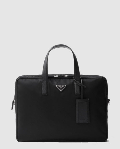 [PRADA-프라다]리나일론 및 사피아노 가죽 브리프케이스 2VE005