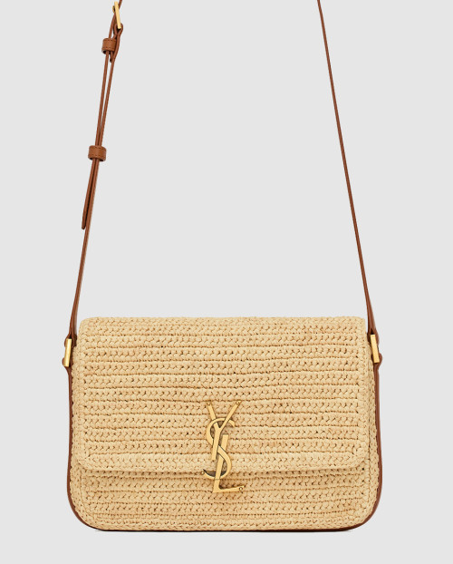 [SAINT LAURENT-생로랑]라피아와 베지터블 태닝 가죽 소재의 SOLFERINO 미디엄백 751506