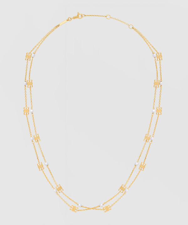 [CELINE-셀린느]트리옹프 펄 더블 목걸이 460PK6