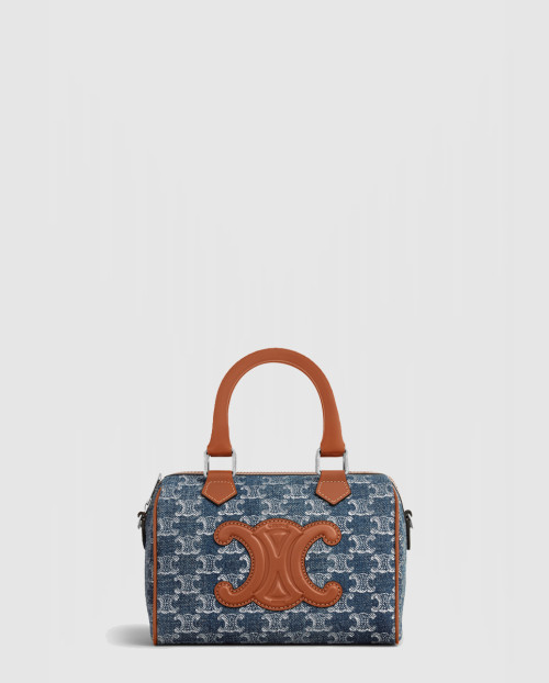 [CELINE-셀린느]트리오페 데님 패브릭 소가죽 보스턴백 113772