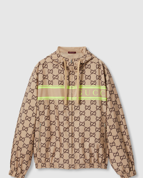 [GUCCI-구찌]라이트 나일론 GG 프린트 후드 재킷 787514