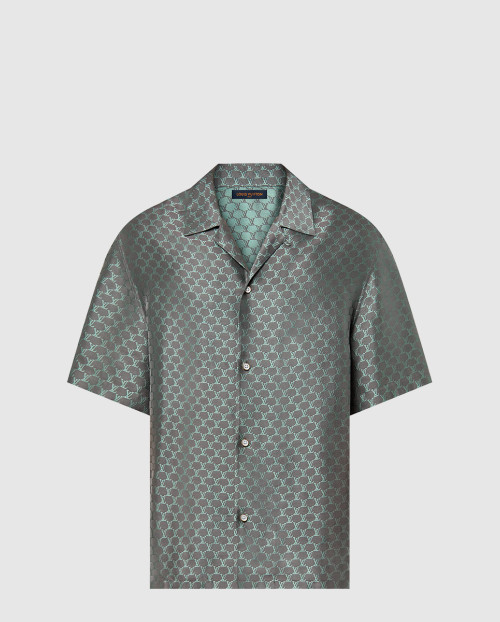 [LOUIS VUITTON-루이비통]쇼트 슬리브드 자카드 실크 블렌드 셔츠 1AFRMA