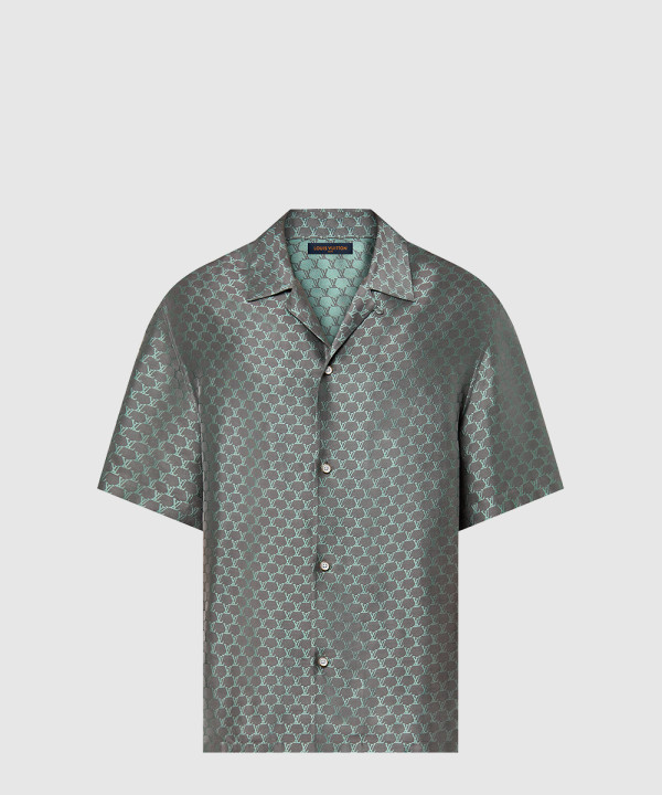 [LOUIS VUITTON-루이비통]쇼트 슬리브드 자카드 실크 블렌드 셔츠 1AFRMA