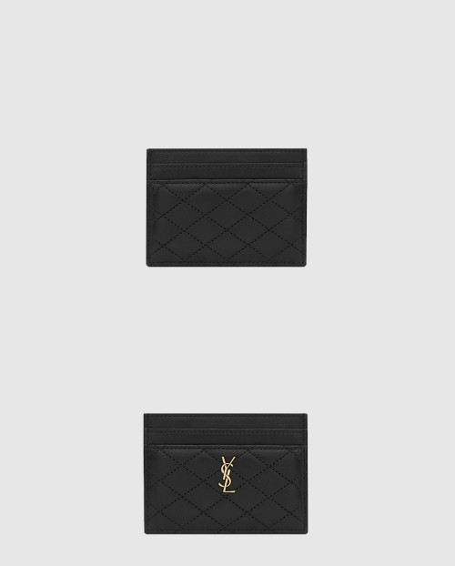 [SAINT LAURENT-생로랑]퀼트 처리된 램스킨 소재의 GABY 카드 케이스 703219